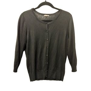 Halogen Nordstrom Black Cardigan Three‎ Quarter Sleeve Sweater XL